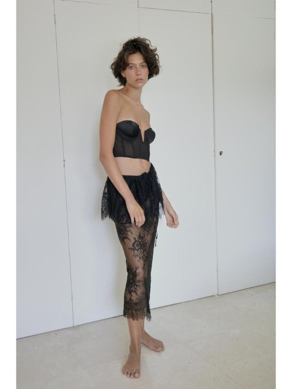 ZARA DOUBLE LAYER LACE MIDI SKIRT 1067/707/800